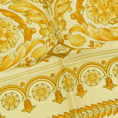 Atelier Versace Vintage Silk Pocket Square -Yellow & Gold Barocco