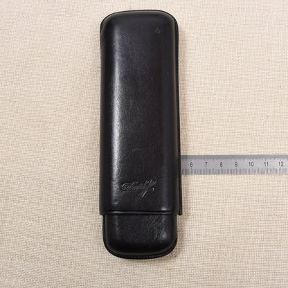 Davidoff Leder Zigarrenetui (2 Zigarren) 17cm - Schwarz