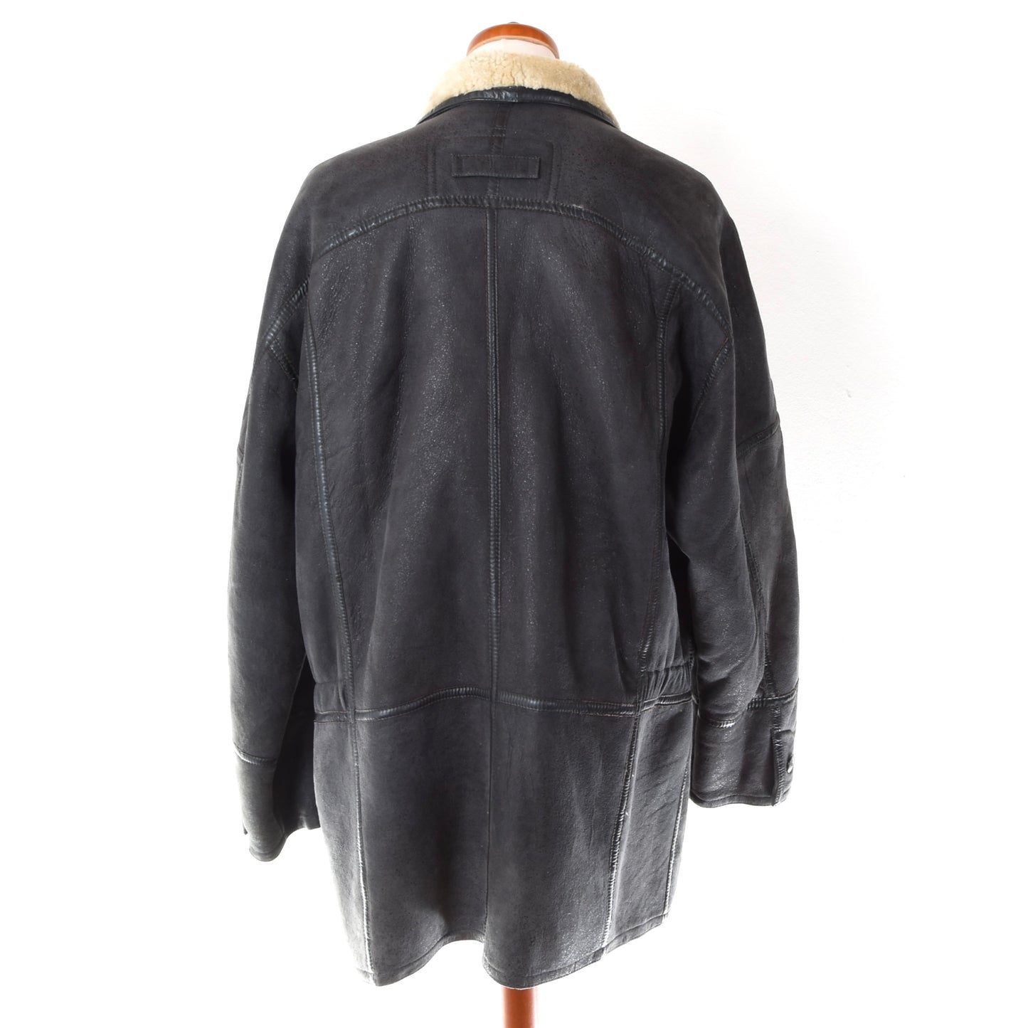 Christ Vintage Shearling Coat Chest ca. 67cm - Charcoal