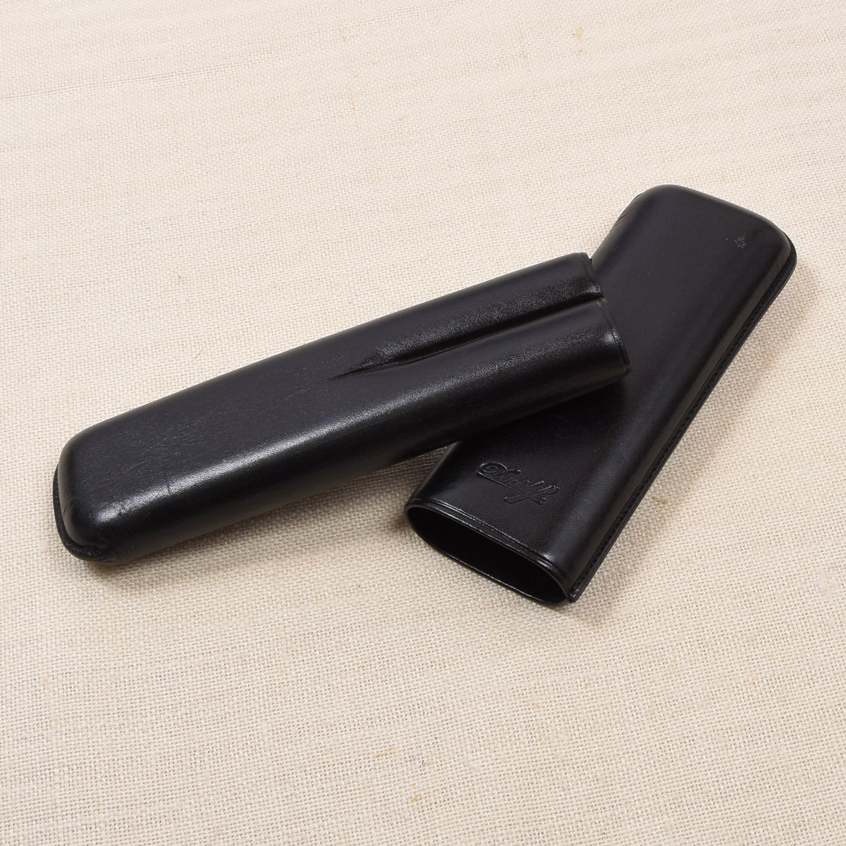 Davidoff Leder Zigarrenetui (2 Zigarren) 17cm - Schwarz