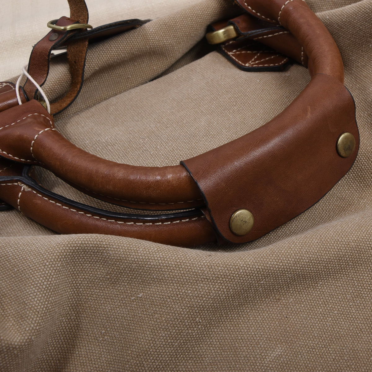 Aqua Segeltuch & Leder Weekender/Tasche ca. 50cm - Khaki