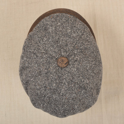 Neu Ohne Etikett Faustmann Tweed Baker Boy Schiebermütze Gr. 55 - Braun