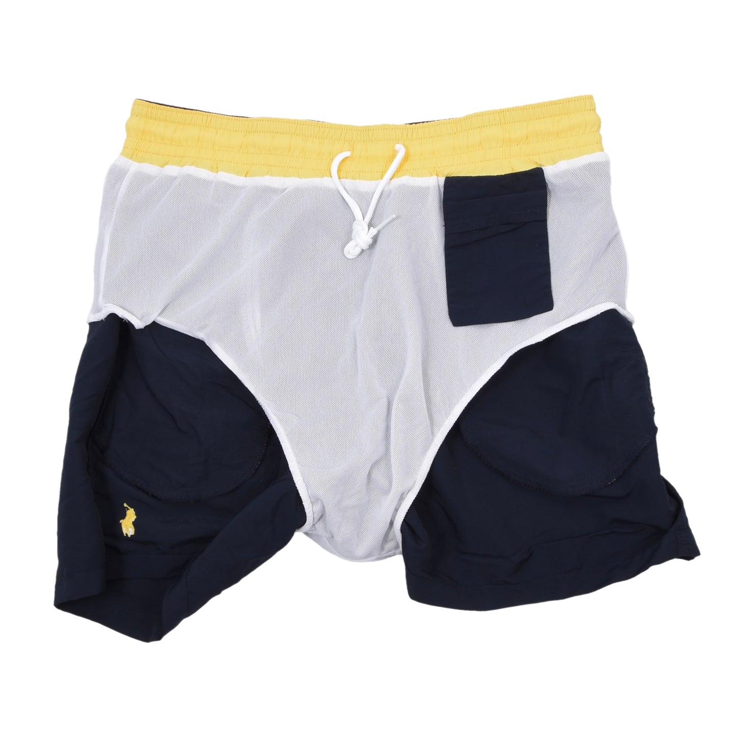 Polo Ralph Lauren Badeshorts/-hose Größe M Bundweite ca. 38,5 cm – Marineblau (Gelb)