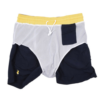 Polo Ralph Lauren Badeshorts/-hose Größe M Bundweite ca. 38,5 cm – Marineblau (Gelb)