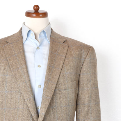 Mario Barutti 100% Silk Jacket Size 60/R5 - Wheat Herringbone