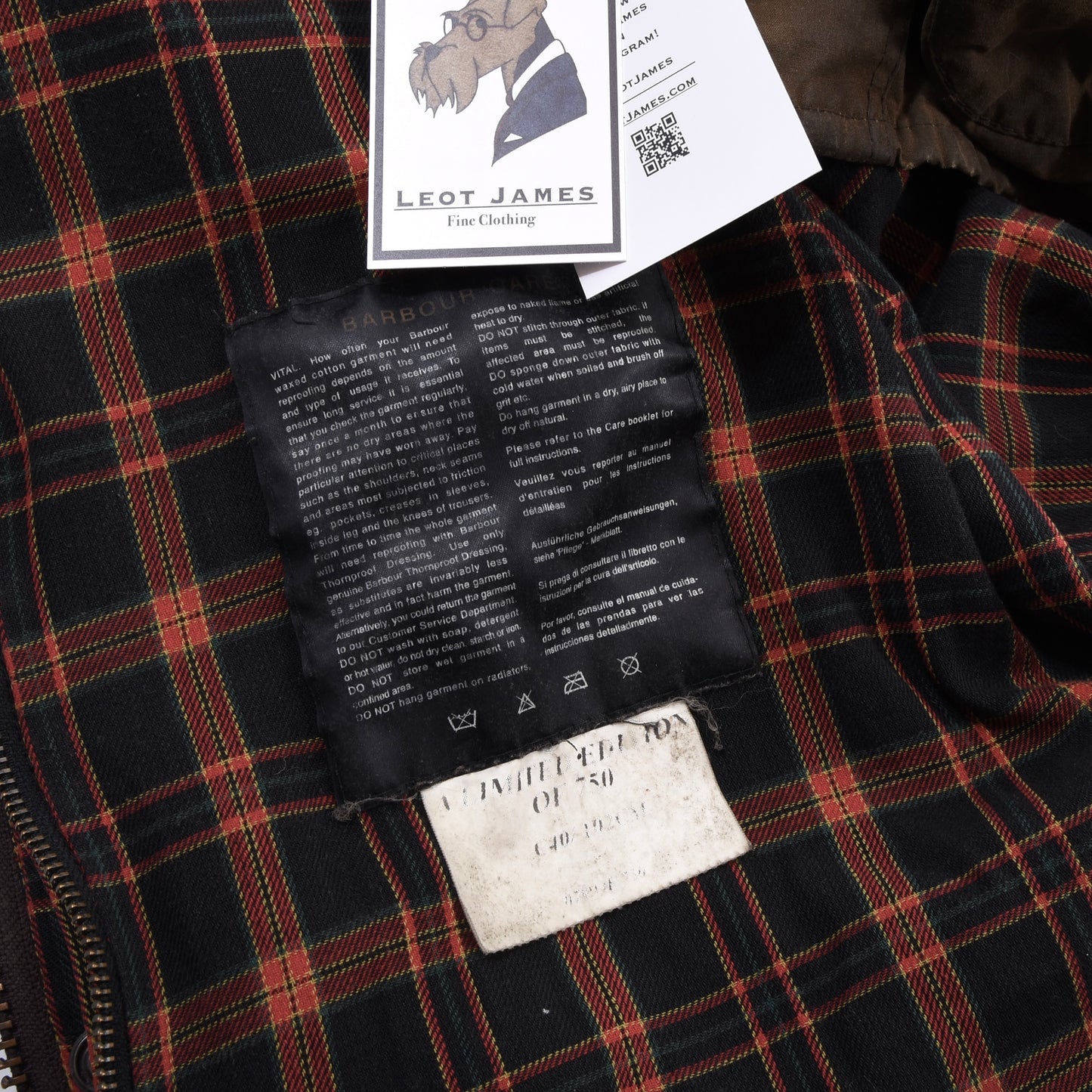 Barbour Beaufort Limited Edition Waxed Jacket Feat. Leather Collar Size C40 ca. 60cm - Green