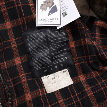Barbour Beaufort Limited Edition Waxed Jacket Feat. Leather Collar Size C40 ca. 60cm - Green