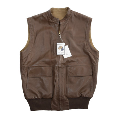 Longhi Wende-Ledergilet Größe 50 Brustumfang ca. 55cm - Braun/Hellbraun