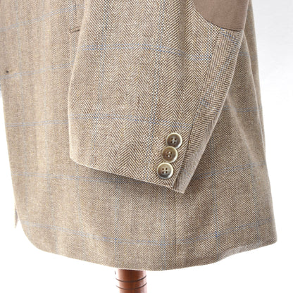 Mario Barutti 100% Silk Jacket Size 60/R5 - Wheat Herringbone