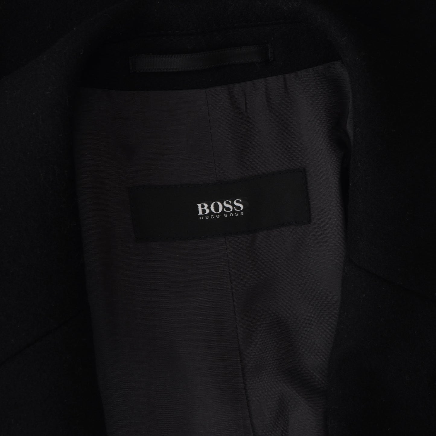 Hugo Boss Mantel Wolle Kaschmir Größe 52 - Schwarz