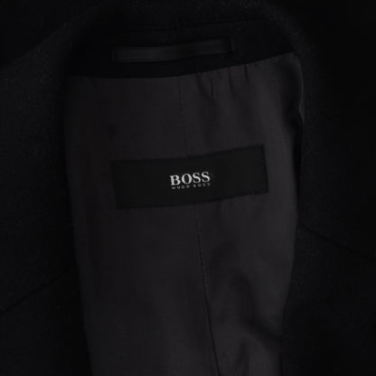 Hugo Boss Mantel Wolle Kaschmir Größe 52 - Schwarz