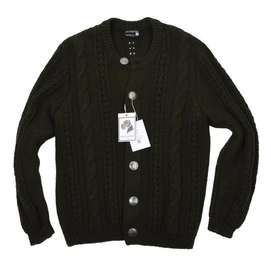 Stapf Tirol Pullover aus 100% Wolle, hergestellt in Österreich, Brustweite ca. 52 cm – Grün