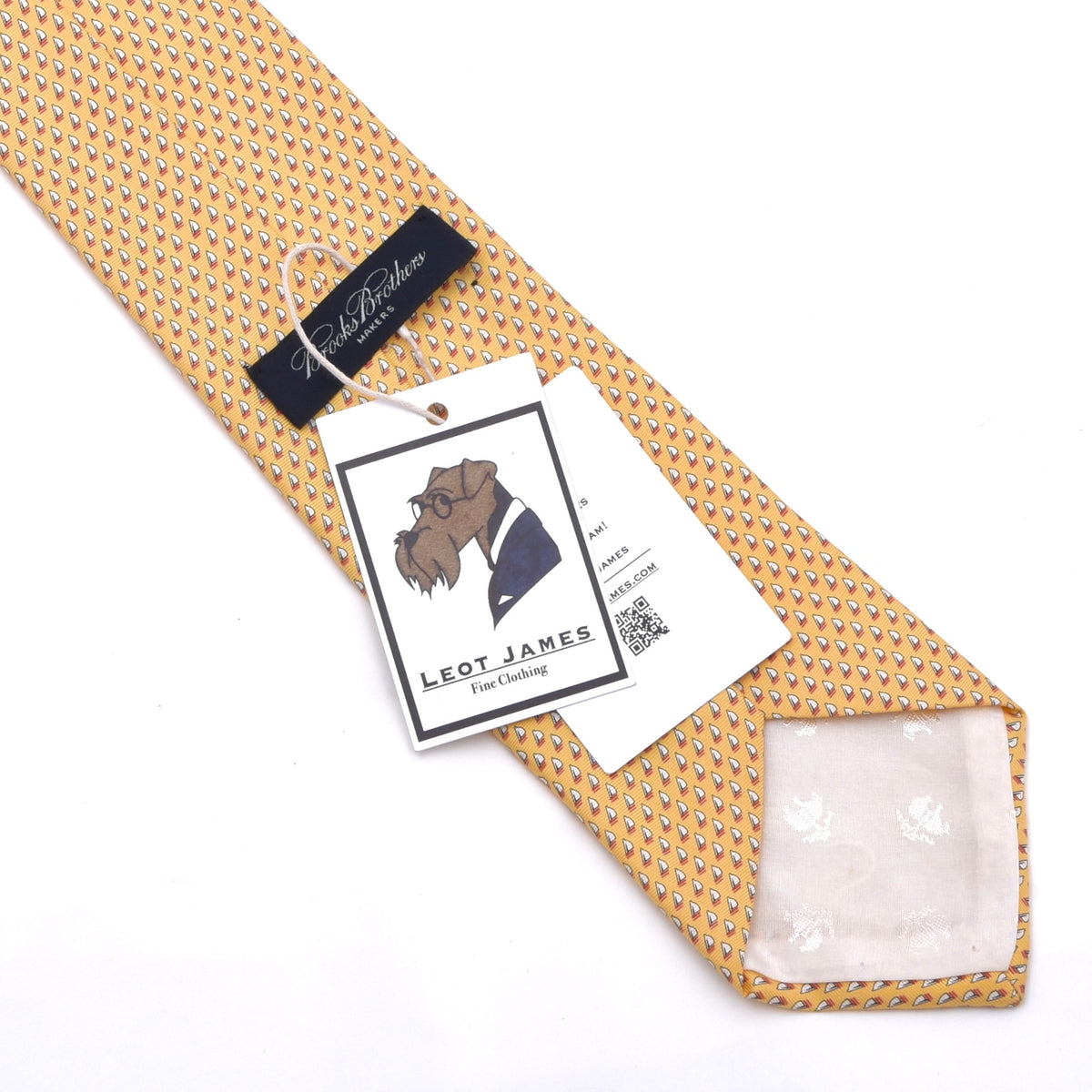 Brooks Brothers 100% Seide Krawatte Made in USA – Gelb Segelboote
