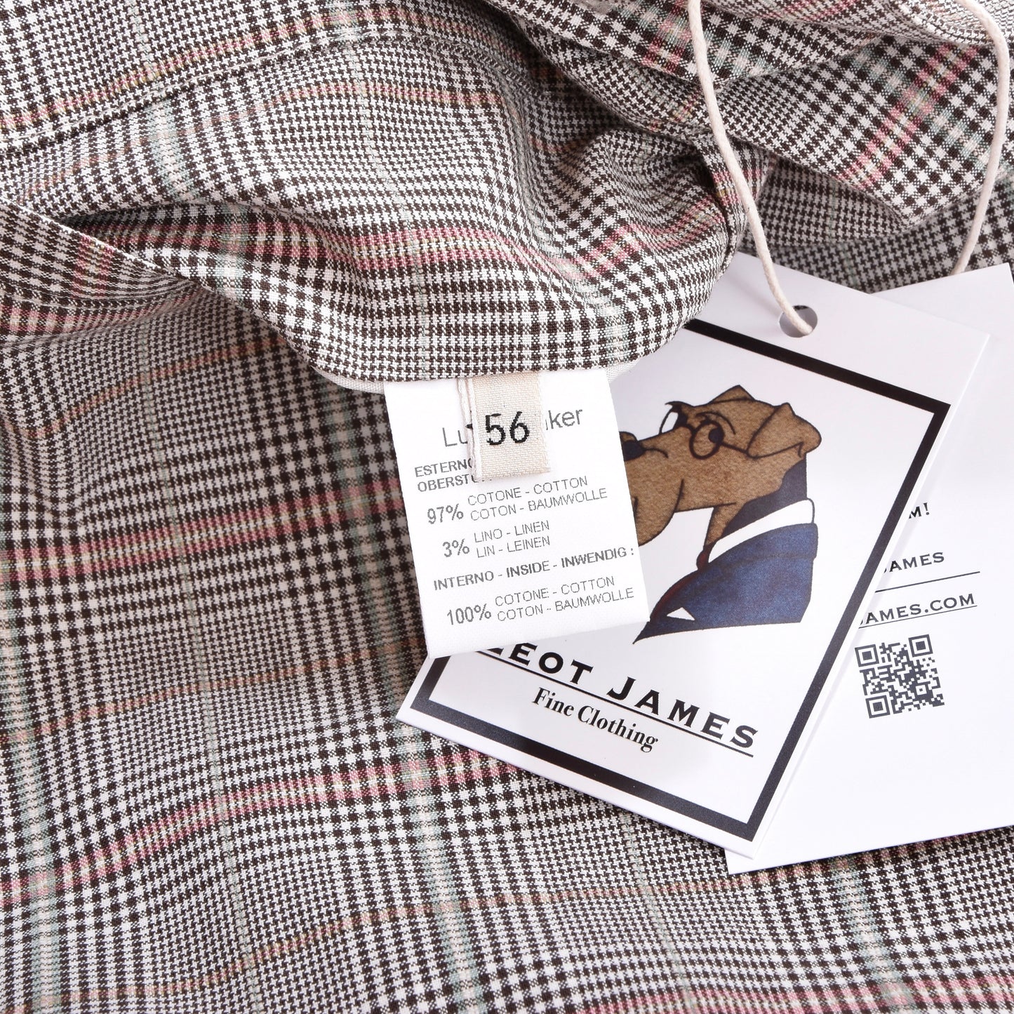 Luis Trenker Cotton-Linen Jacket Size 56 Chest ca. 60.5cm - Plaid