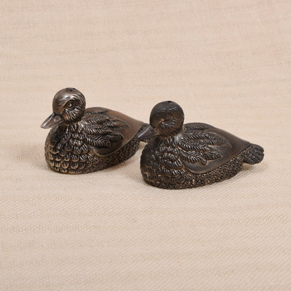 Silea Vintage Silver Plated Salt & Pepper Shakers - Ducks