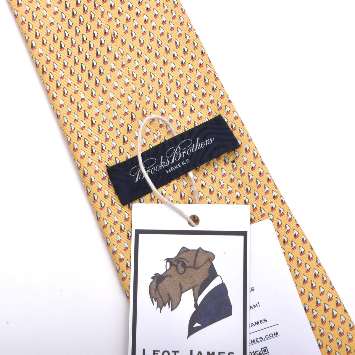 Brooks Brothers 100% Seide Krawatte Made in USA – Gelb Segelboote