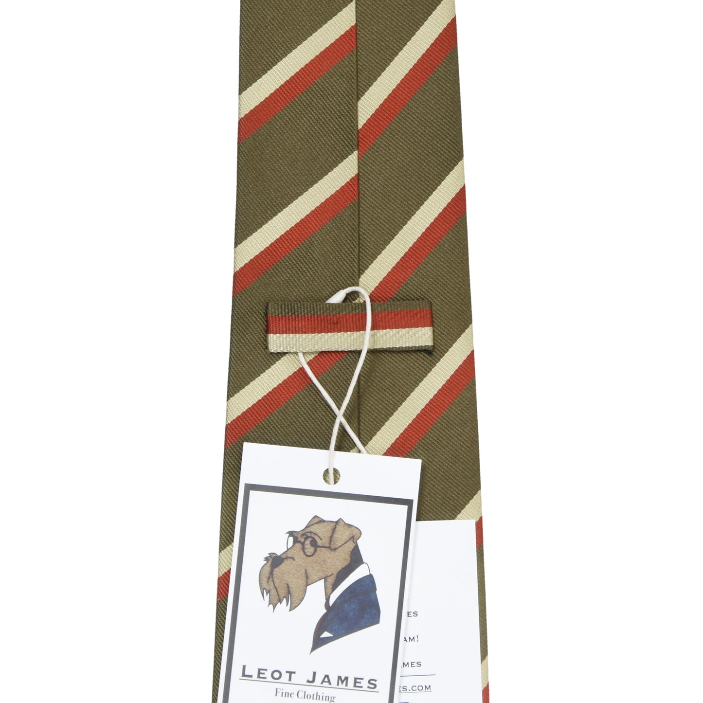 Chester Barrie 100% Silk Repp Stripe Tie ca. 143cm/9cm - Olive/Beige/Orange