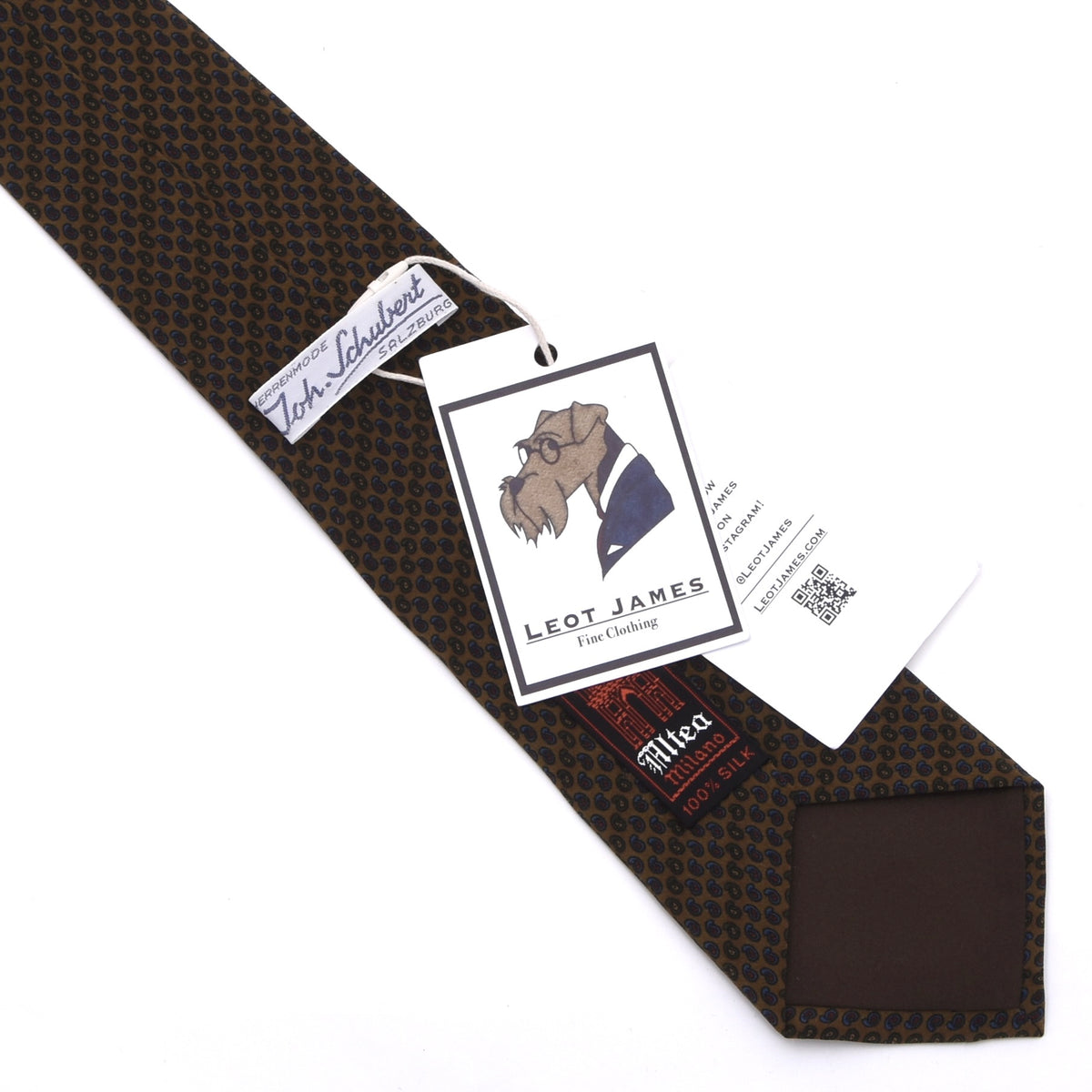 Vintage Altea Milano Ancient Madder Silk Tie 138.5cm - Brown Mini-Paisley