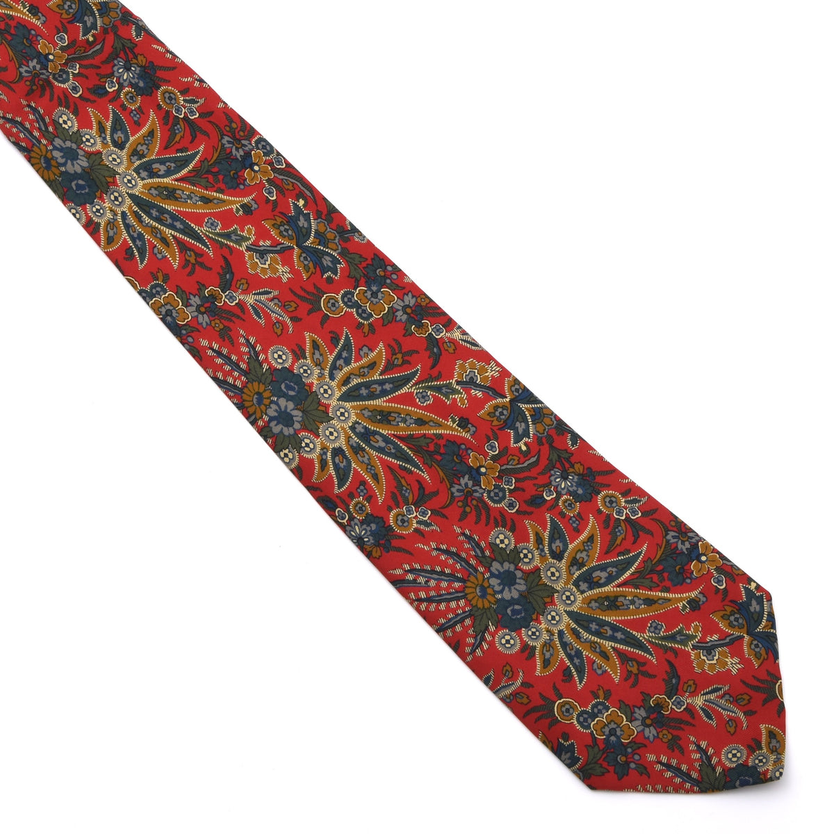 Vintage Prokop Seide Krawatte 138,5 cm Made in Italy - Rot Paisley