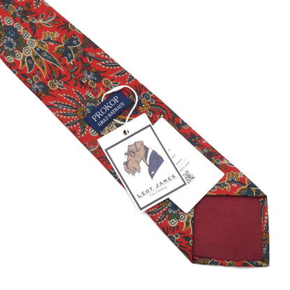 Vintage Prokop Seide Krawatte 138,5 cm Made in Italy - Rot Paisley