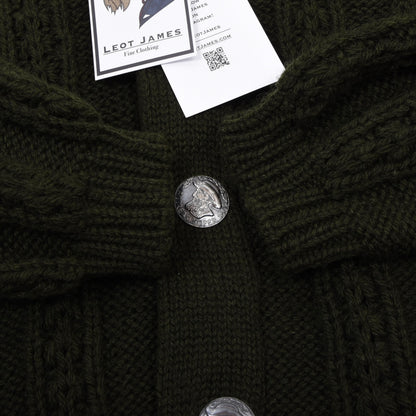 Stapf Tirol Pullover aus 100% Wolle, hergestellt in Österreich, Brustweite ca. 52 cm – Grün