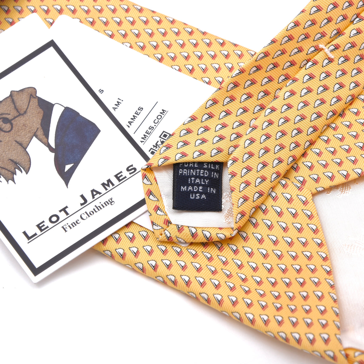 Brooks Brothers 100% Seide Krawatte Made in USA – Gelb Segelboote