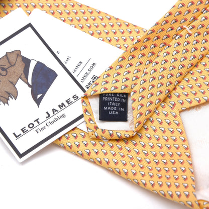 Brooks Brothers 100% Seide Krawatte Made in USA – Gelb Segelboote