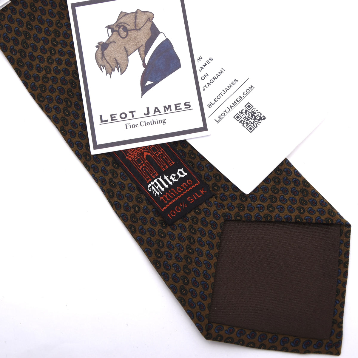 Vintage Altea Milano Ancient Madder Silk Tie 138.5cm - Brown Mini-Paisley