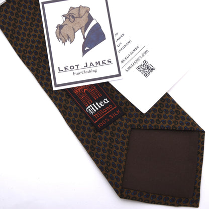 Vintage Altea Milano Ancient Madder Silk Tie 138.5cm - Brown Mini-Paisley