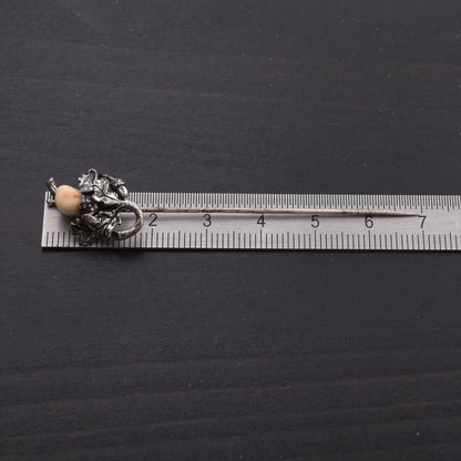 Vintage Jagd-Anstecknadel 835 Silber mit Grandl ca. 7cm