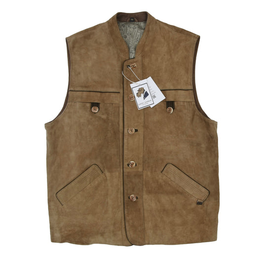 Solo Suede Vest/Trachtengilet Size 50 - Tan/Brown