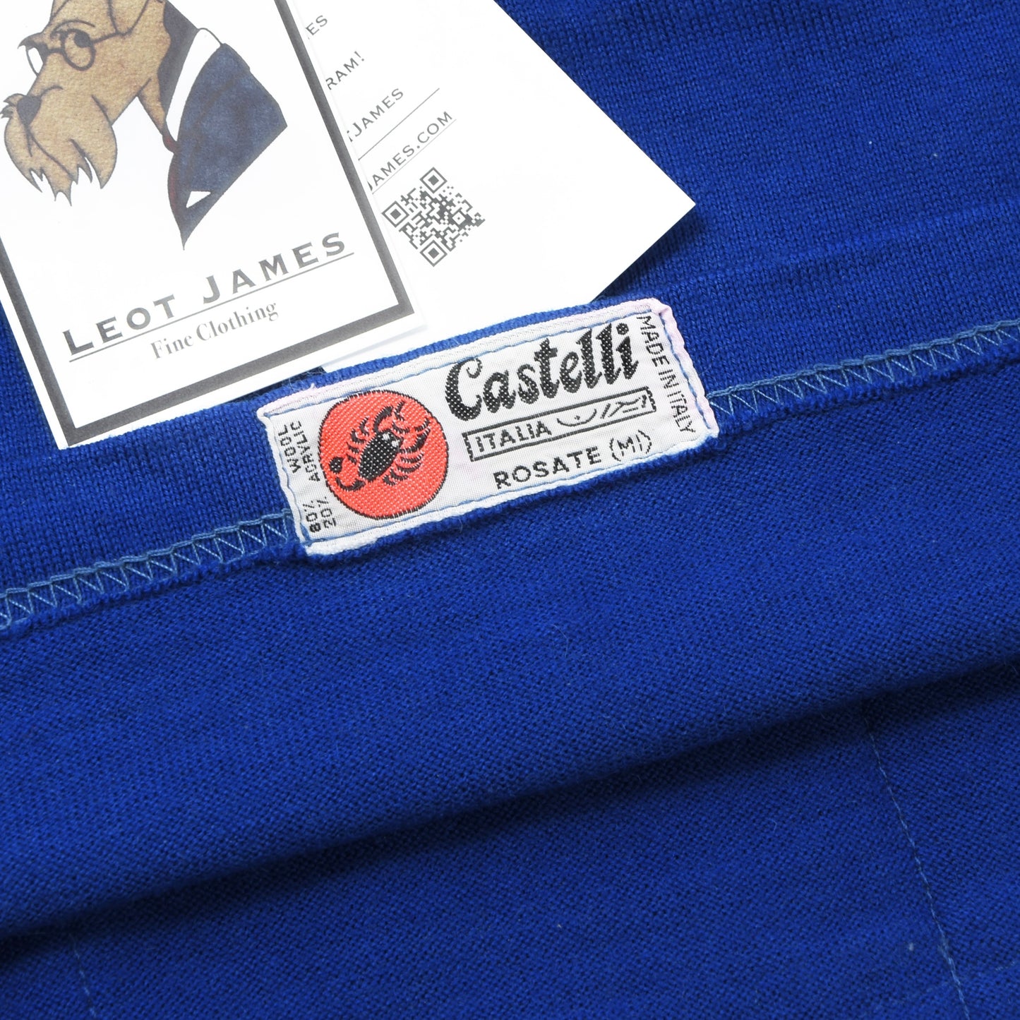 Vintage Castelli Wool Blend Cycling Jersey Size III ca. 41.5cm - Blue