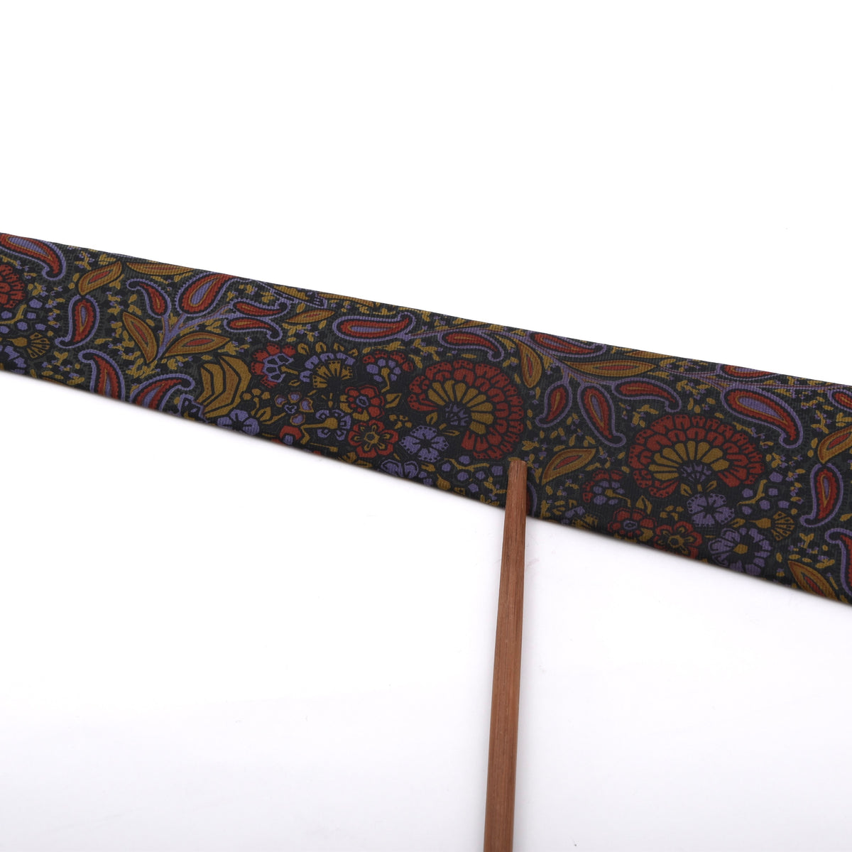 Madelios Paris Vintage Seide Krawatte Made in France – Grün Paisley