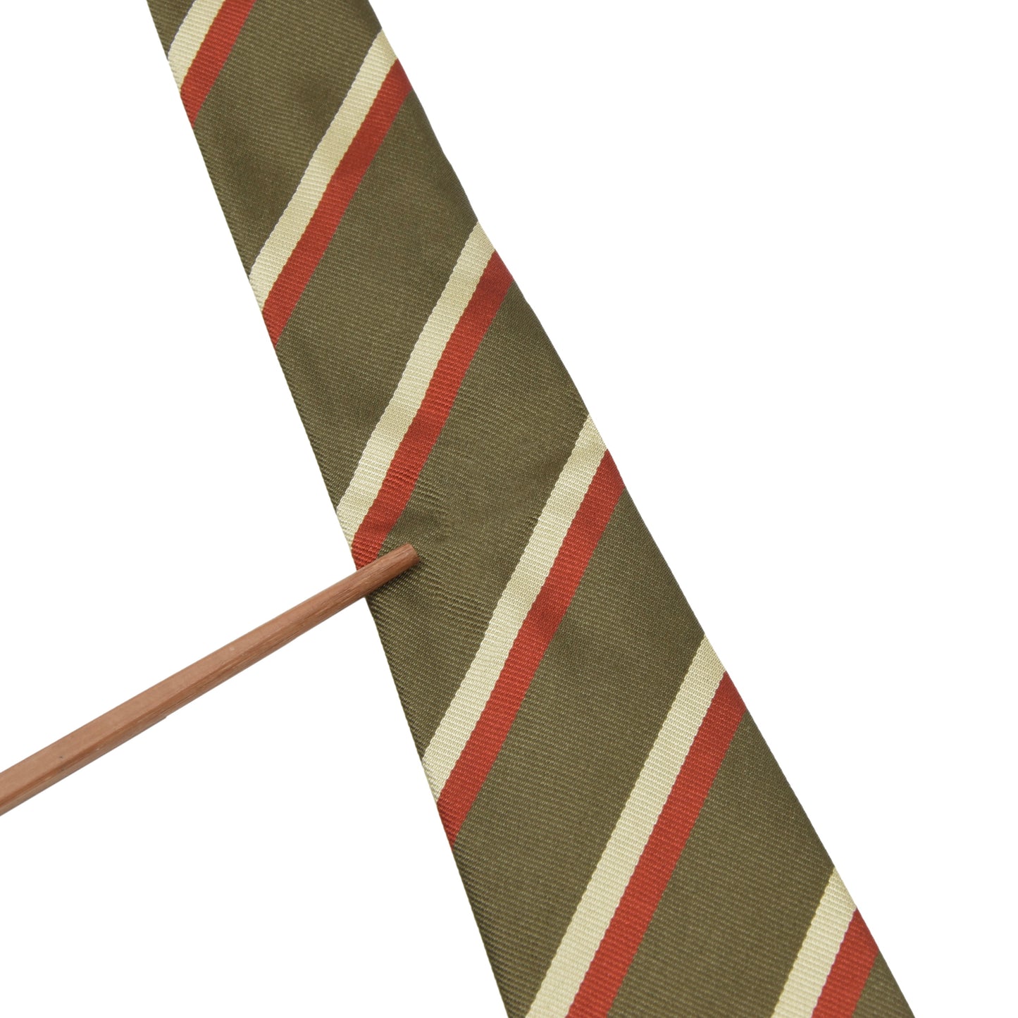 Chester Barrie 100% Silk Repp Stripe Tie ca. 143cm/9cm - Olive/Beige/Orange