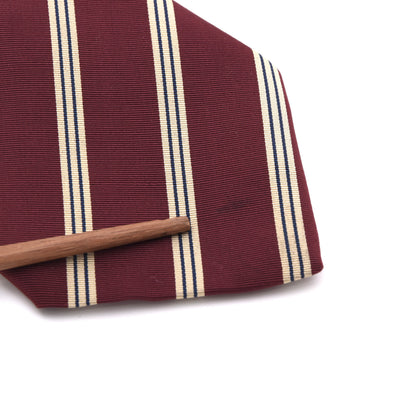 Atkinson's Vintage Irish Poplin Wolle-Seide Krawatte Made in Ireland – Rot Streifen