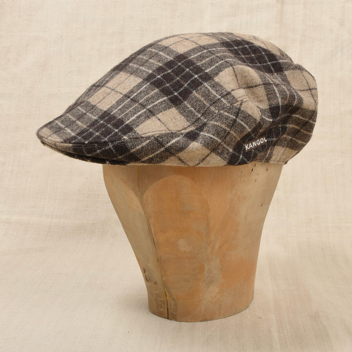 Kangol Tweed Peebles Wollmischung Schiebermütze Gr. S - Plaid