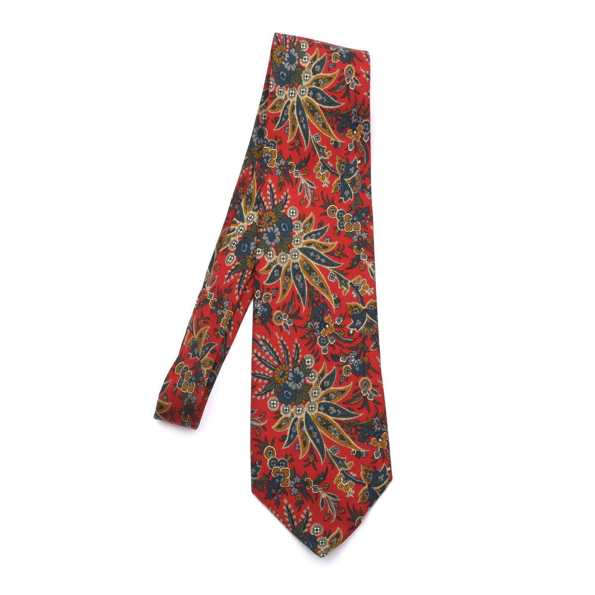 Vintage Prokop Seide Krawatte 138,5 cm Made in Italy - Rot Paisley