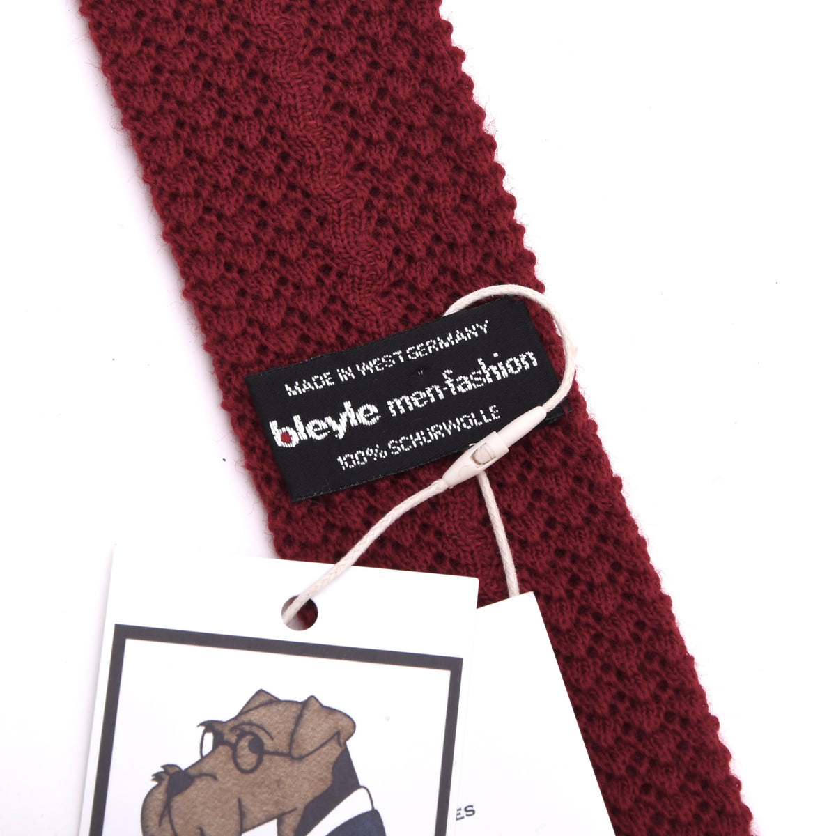 NOS Bleyle 100% Schurwoll-Strickkrawatte W. Germany – Rot