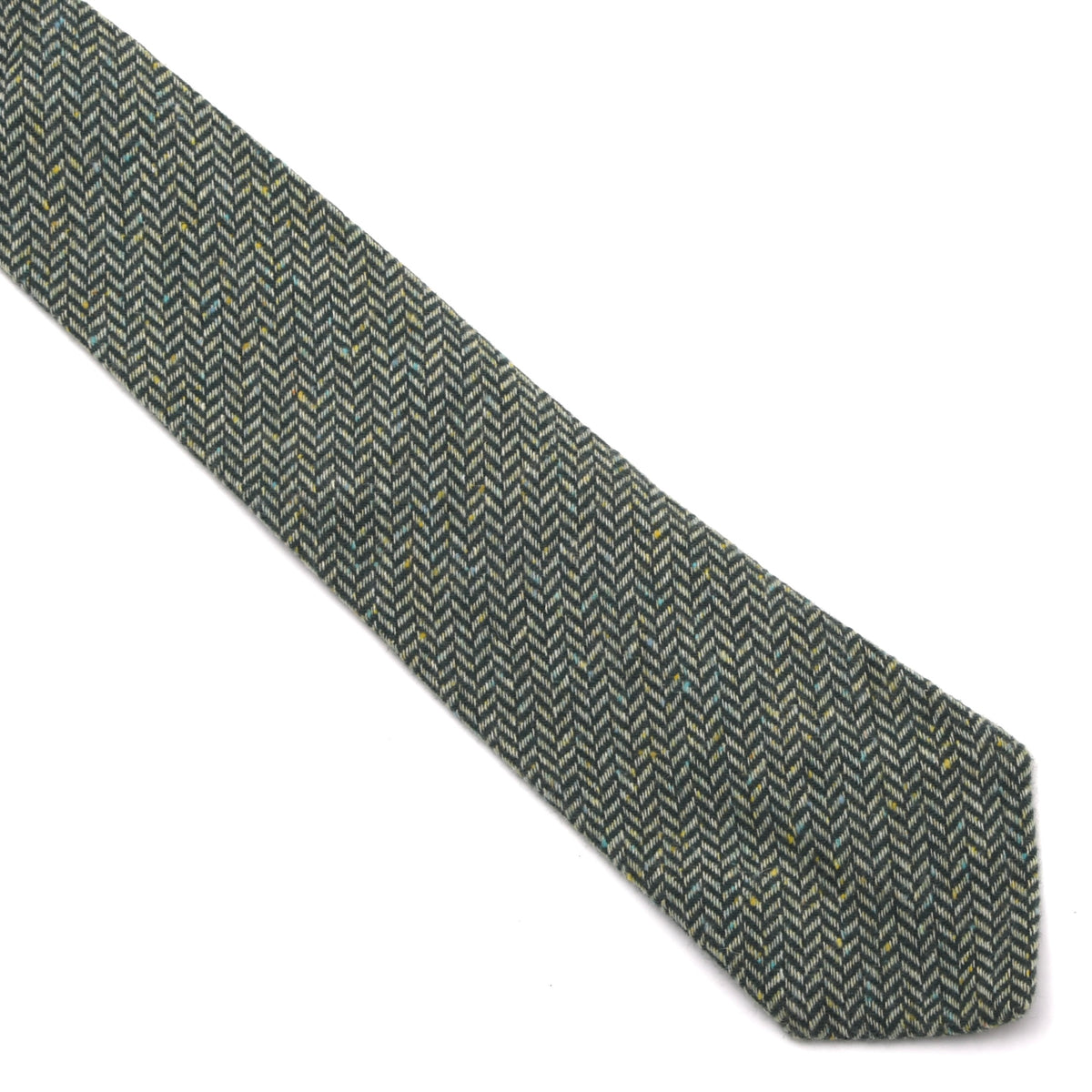 Franco Bassi 100% Cashmere Tie Made in Italy - Green Herringbone