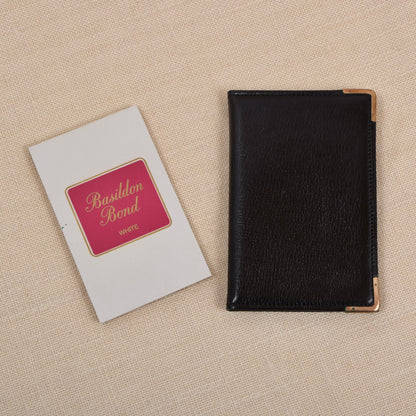 NOS Baumgartner am Graben Wien Leather Notepad Wallet Feat. Rolled Gold Corners + Extra Notepad- Black