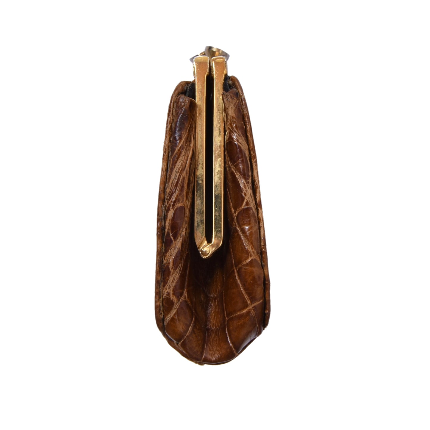 Crocodile Leather Coin Purse/Wallet ca. 12.5cm - Tan