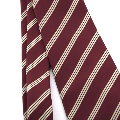 Atkinson's Vintage Irish Poplin Wolle-Seide Krawatte Made in Ireland – Rot Streifen