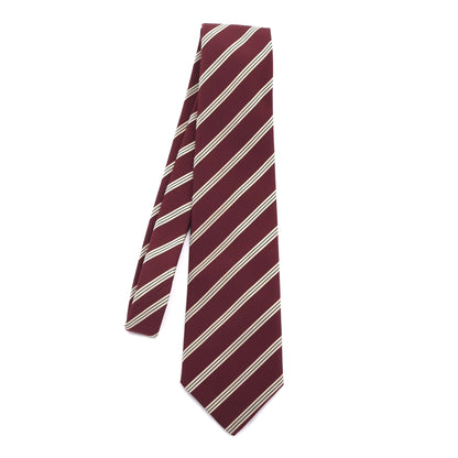 Atkinson's Vintage Irish Poplin Wolle-Seide Krawatte Made in Ireland – Rot Streifen