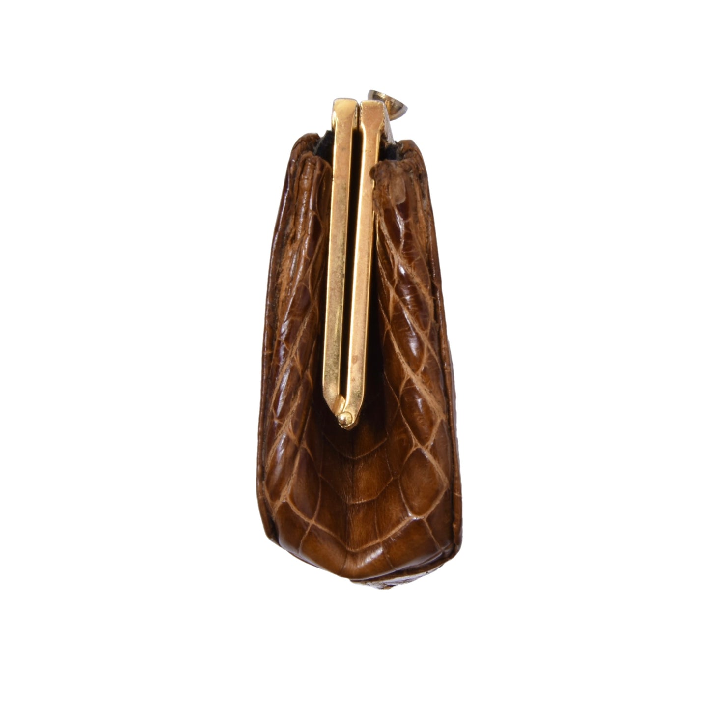 Crocodile Leather Coin Purse/Wallet ca. 12.5cm - Tan
