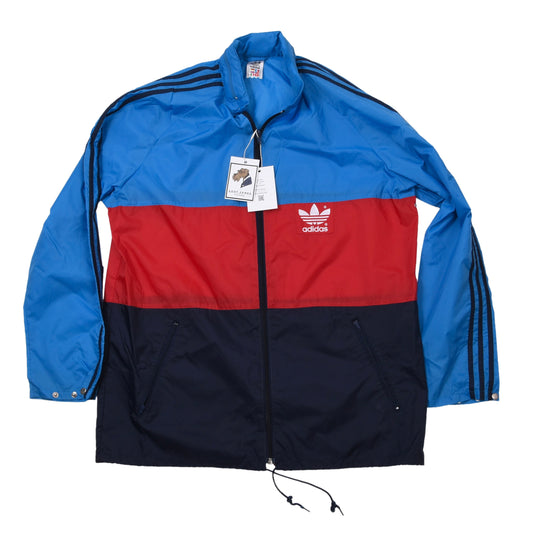 Vintage '80s Adidas Nylon Rain Jacket Size D50 ca. 61.5cm- Color Blocked