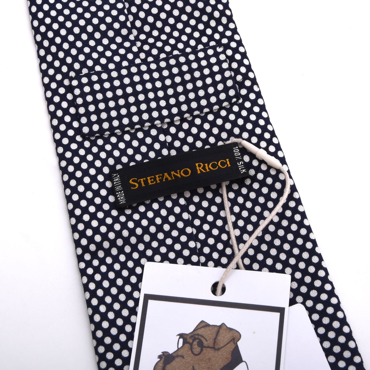 Stefano Ricci Vintage Seide Krawatte Made in Italy – Marineblau Punktmuster