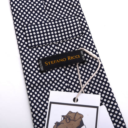 Stefano Ricci Vintage Seide Krawatte Made in Italy – Marineblau Punktmuster