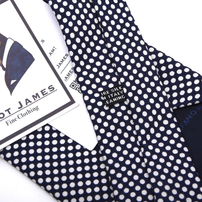 Stefano Ricci Vintage Seide Krawatte Made in Italy – Marineblau Punktmuster