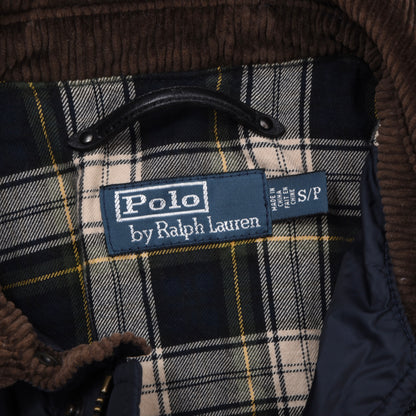Polo Ralph Lauren Steppjacke aus Kalbsveloursleder, Größe S (ca. 53 cm) – Marineblau