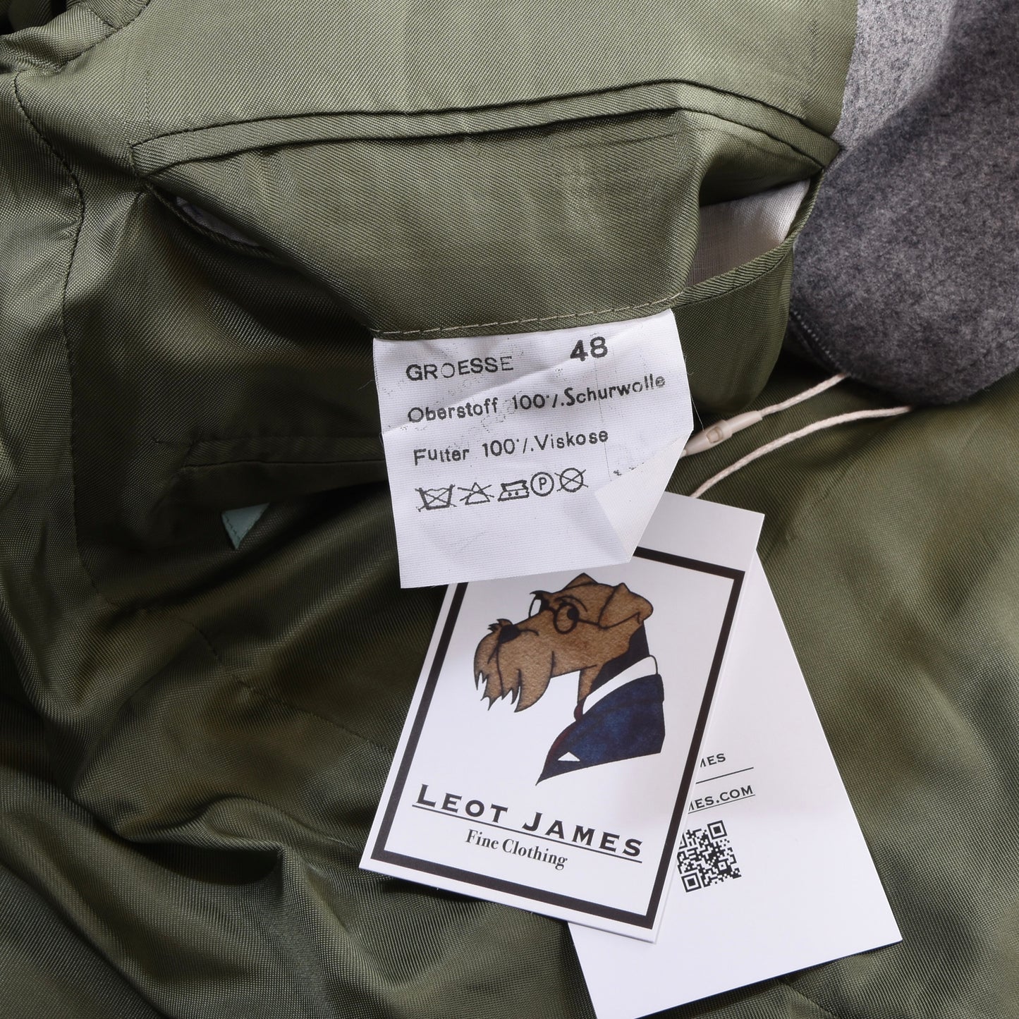 Pilatus 100% Wool Flannel Suit Chest ca. 53.5cm - Grey